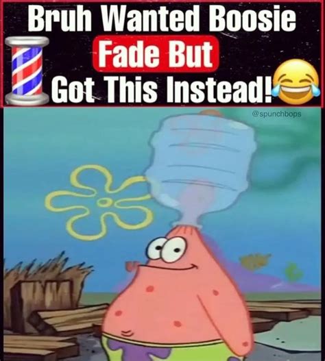 Boosie fade patrick. Patrick Star With Big Water Jug On Head, is another way for saying Boosie Fade. 