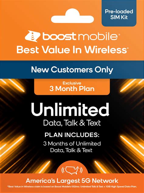 Boost Mobile Unlimited Data Plan 3 Months for $30