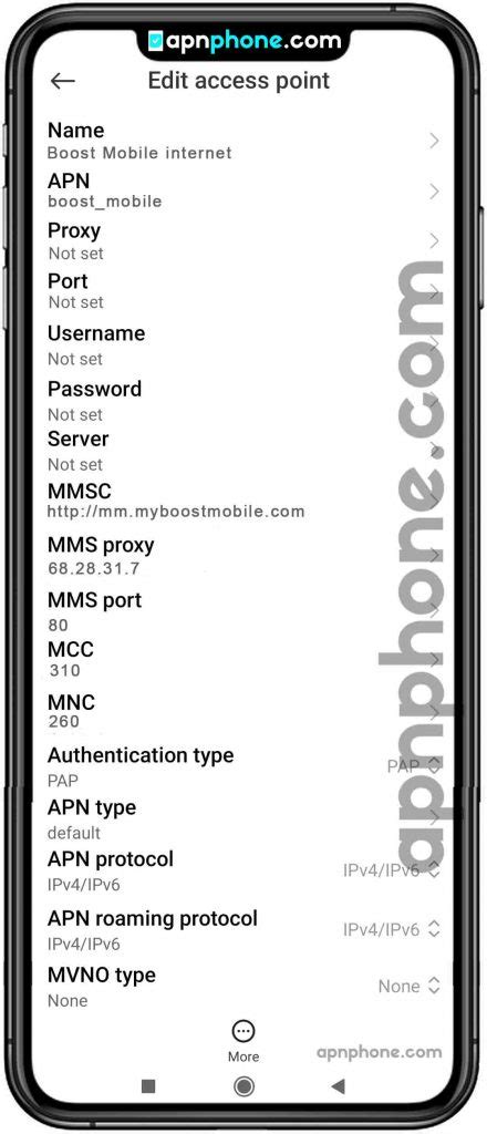 Correct APN settings for Boost Mobile HowardForums is a discussion board dedicated to mobile phones with over 1,000,000 members and growing! For your convenience HowardForums is divided into 7 main sections; marketplace, phone manufacturers, carriers, smartphones/PDAs, general phone discussion, buy sell trade and general discussions.. 