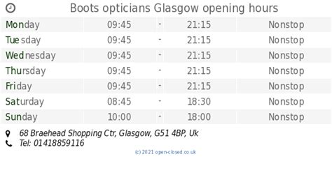 Boots opening times, Braehead, 68 Braehead Shopping Centre, …