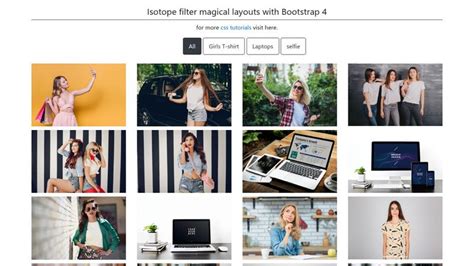 Bootstrap 4 filter gallery codepen.  Well organized and easy to understan...