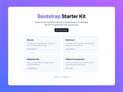 Bootstrap 5 Starter Kit Webpixels