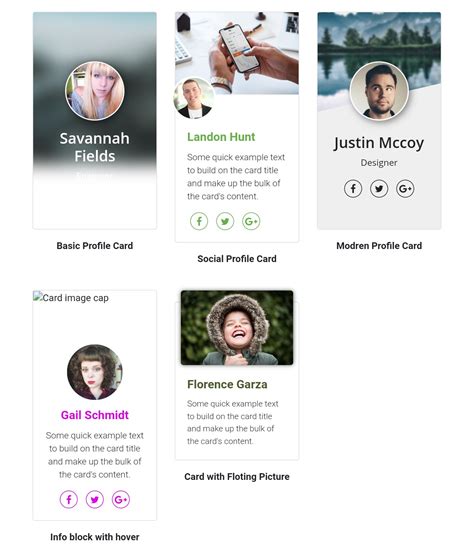 Bootstrap Cards examples & tutorial