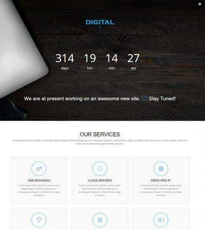 Bootstrap Coming Soon Free Template Webthemez