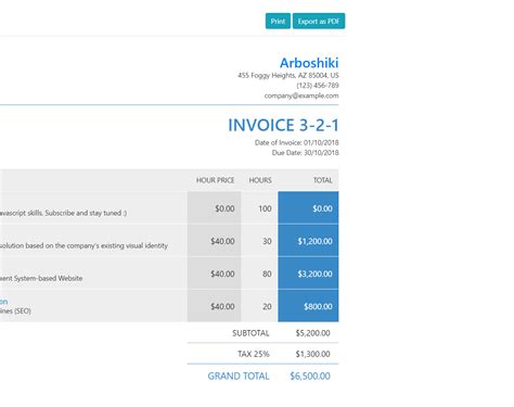 Bootstrap Invoice Examples