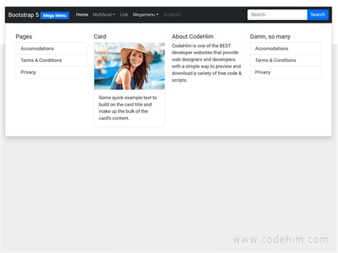 Bootstrap Mega Menu Full Width Template Mega Menu Template Download Free