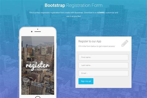 Bootstrap Registration Forms 3 Free Responsive Templates Azmind