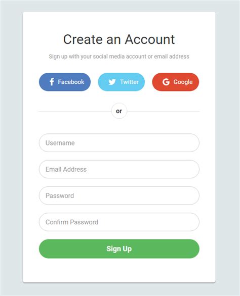 Bootstrap Sign Up Form Examples (Live Demos & Codes) Tutorial Republic