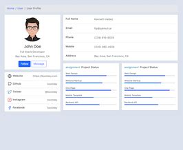 Bootstrap Snippet Profile With Data And Skills