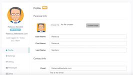 Bootstrap Snippet Update User Profile