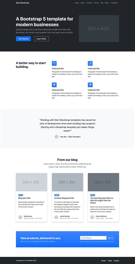Bootstrap Starter Template For Your Web Pages