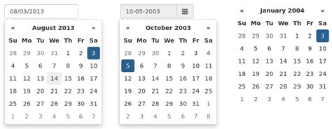 Bootstrap datepicker placeholder.  For inline datepickers, use data-provide="datep...