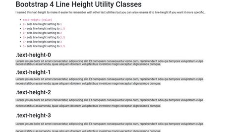 Bootstrap line height.  there are several classes to set the line height.  Expl...