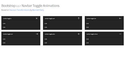 Bootstrap navbar toggle animation.  Navbar Toggle Animations for Bootstra...
