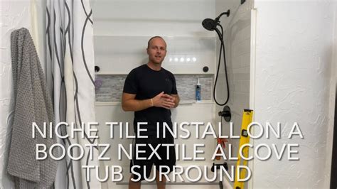 Bootz nextile tub surround installation instructions. 4-piece compression molded composite with subway tile look, textured grout lines, and built-in storage niche. Compatible with most 60" x 30" bathtubs. Nails directly to studs for fast installation. Panels easily fit through existing doorways and can be installed by one person. No surface coating to chip or crack - color runs throughout. 