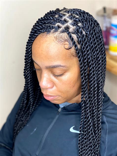 Bora braids. The style goes down to waist-length. Synthetic hair for the braid is provided by the studio. Synthetic curly hair is provided by the client. The studio recommends 2-3 packs from brands, Freetress and Maydee (Deep Twist). Additional Charges: $100 - Butt-Length $200 - … 