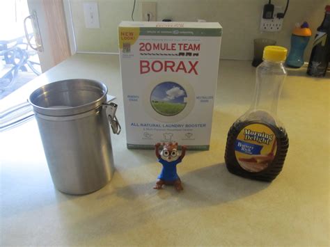 Borax ant killer. In a nutshell, I mix approximately 1/3 borax, 1/3 sugar, 1/3 water and add a little syrup. Use more or less water depending on the thickness you desire. This nutshell version pales in comparison though to my very detailed step-by-step instructions with pictures. Check out that page to see exactly how I make my own homemade ant traps filled with ... 