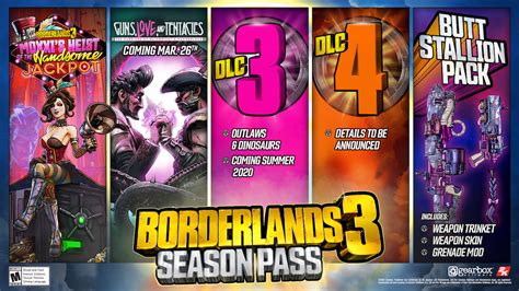 Borderlands 3 dlc. Borderlands 3 DLC & Add-Ons. Filter . Show: All. Add-On. Borderlands 3 Season Pass Bundle. US$69.99. Add-On. Borderlands 3: Designer's Cut. US$14.99. Add-On. … 