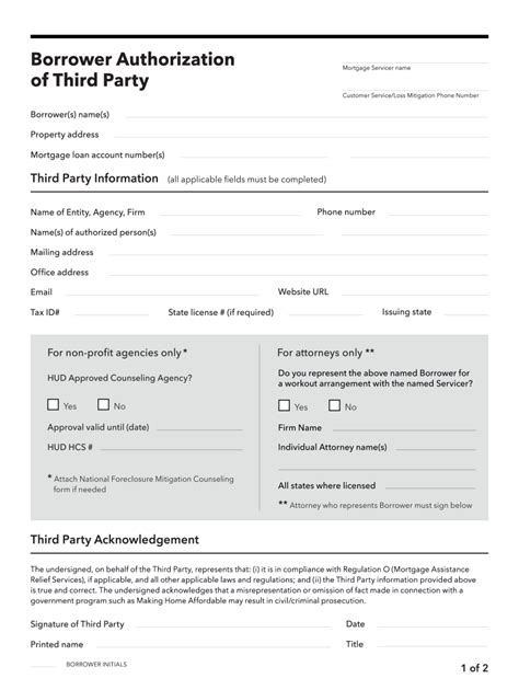 Borrower Authorization Form Template Formplus