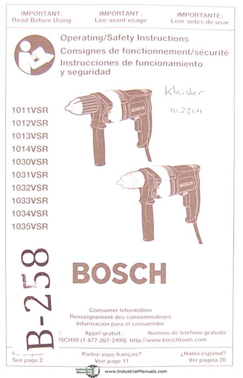 Bosch 1011vsr 1012 14 vsr 1030 35 vsr drill owners manual. - 2013 mazda cx 9 repair manual.