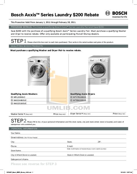 Bosch Axxis Washer Manual Guide