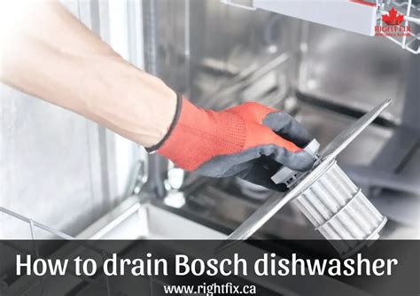 Bosch dishwasher drain button.  However, it can sometimes stop draining th...