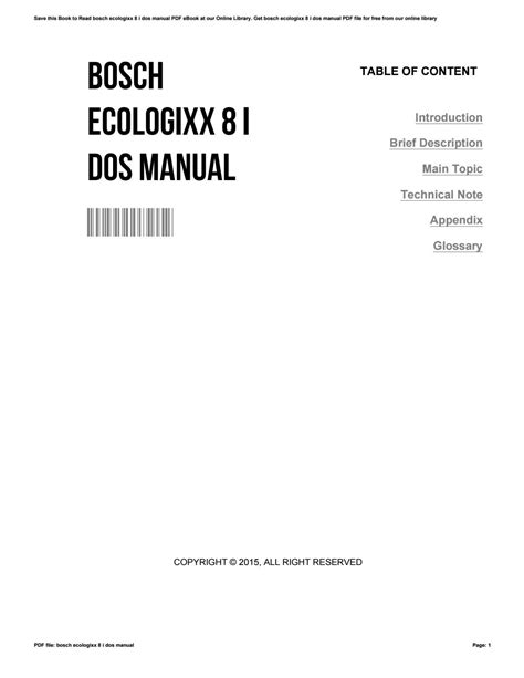 Bosch ecologixx 8 i dos manual. - Manuale di installazione del frigorifero kenmore elite.