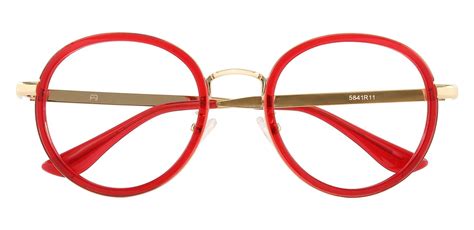 Bosco Round Eyeglasses Frame - Red Men