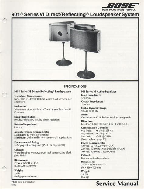 Bose 901 series vi owners manual. - 1997 infiniti i30 repair shop manual original.