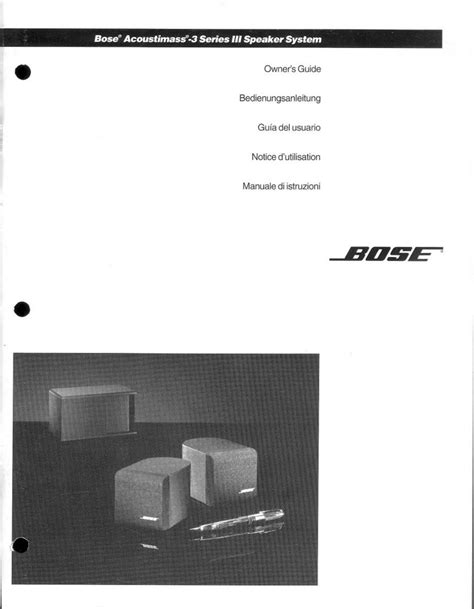 Bose acoustimass 3 series iii user manual. - Polaris trailboss 330 2009 manuale di riparazione del servizio.