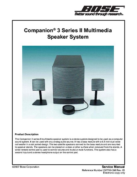 Bose companion 3 series ii repair manual. - Armonizacion de la actividad industrial con el medio ambiente.
