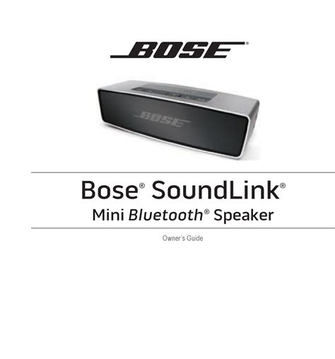 Bose soundlink wireless mobile speaker user guide. - El modernismo y josé asunción silva.