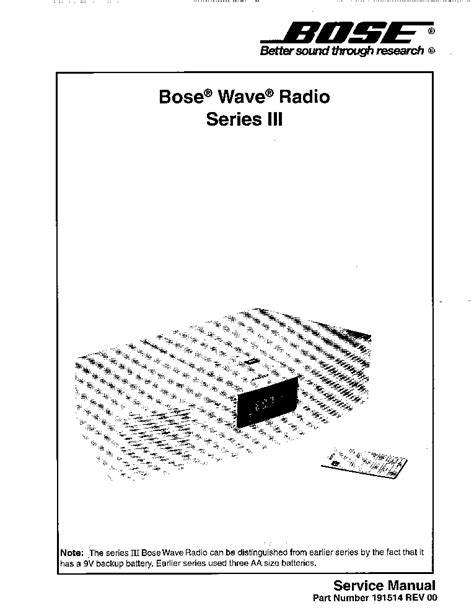 Bose wave radio cd service manual. - Implementing it governance a pocket guide by gad j selig.