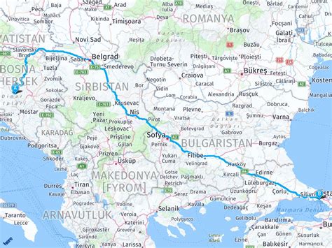 Bosna hersek makedonya arası kaç km