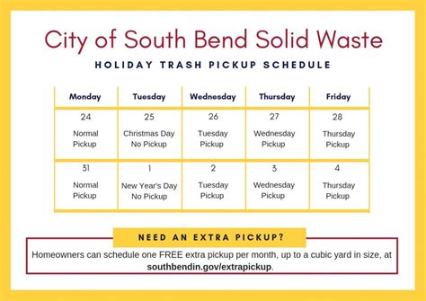 Bossier city trash pickup holidays 2023. Bulk Waste Pickup Calendar 2024. The City of Long Beach provides each City-serviced refuse account 4 Special Collections per year at no additional cost. To request a special collection, use our online form to submit a request or call the Refuse Hotline at (562) 570-2876 to schedule a pickup of your bulky or oversized items. 