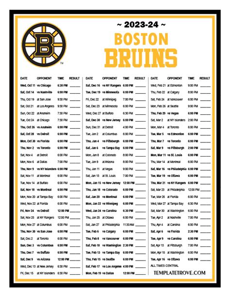 Boston Bruins Alumni Schedule 2024-23