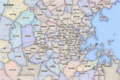 Boston Zip Codes Map