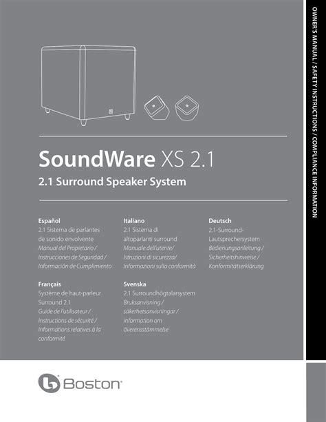Boston acoustics soundware xs user manual. - 1995 saab 900 manuale del proprietario.