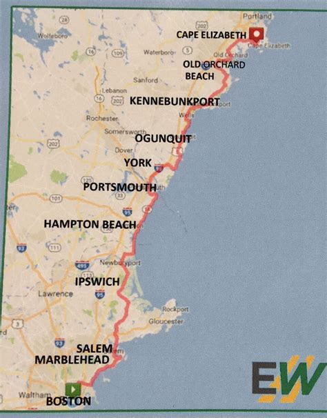 The route from Boston to Bar Harbor, Maine, will take you through places like Salem, Massachusetts, along with Maine's largest city and economic capital, Portland, and the resort town of Camden. Before you hit the Pine Tree State, you'll pass through New Hampshire, where you can enjoy a scenic drive along the coast from Hampton Beach to Portsmouth..