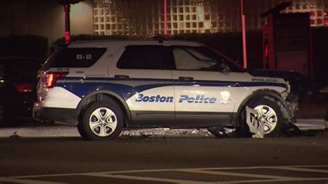 Boston police cruiser involved in crash in Roxbury 