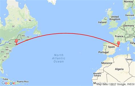 Boston to spain. The total straight line flight distance from Boston, MA to Madrid, Spain is 3,408 miles. This is equivalent to 5 485 kilometers or 2,961 nautical miles. Your trip begins in Boston, Massachusetts. It ends in Madrid, Spain. Your flight direction from Boston, MA to Madrid, Spain is East (68 degrees from North). 