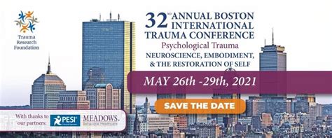 We're thrilled to announce the TRF 34th Annual Boston International Trauma Conference, presented by Dr. Bessel van der Kolk! Mark your calendars and join us May 17th - 20th - this year's Trauma ...
