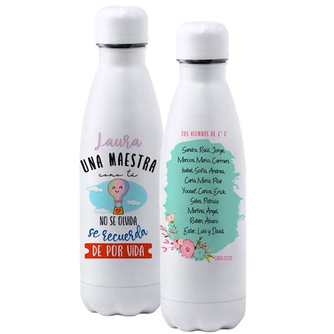 Botella Personalizada Maestra - La elección perfecta para regalar a tus  maestros