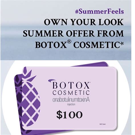 Botox gift card. Botox Day is back like never before! Mark your calendars! Botox Cosmetic Day is back November 15th at noon. Buy one $50 gift card, get one free! Plus, earn double points and the chance to win $25,000 when treated with Botox at glo MD during the month of November.Get ready, join Allē now and book your … 