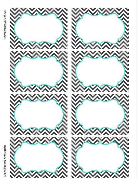 Bottle Labels With A Turquoise Chevron Pattern Free Printable