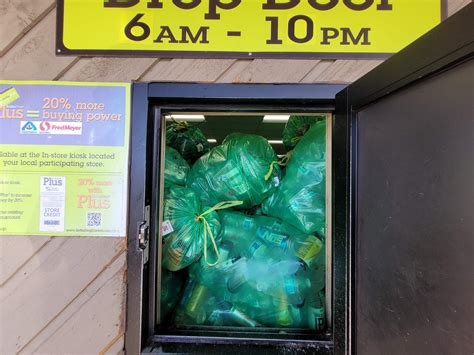 Drop off Green or Blue Bags between 6am and 10pm at the secur
