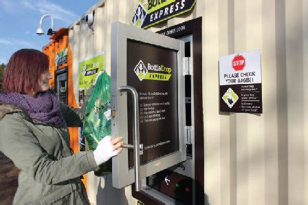 At this location, you can: Return up to 350 containers through our fast, advanced technology Stream Count or high quality reverse vending machines. Sign up for a new BottleDrop account. Purchase Green Bags to use with your BottleDrop account. Drop off Green or Blue Bags between 6am and 10pm at the secure drop doors..