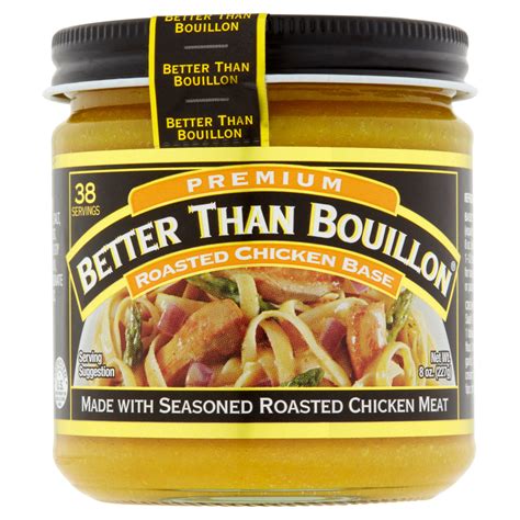 Bouillon chicken. Directions: For best results, refrigerate after opening. Basic Stock Directions: Dissolve 1 teaspoon (equal to 1 bouillon cube) Chicken Base in 8 oz boiling water. For each quart of stock needed, use 1-1/2 tablespoons chicken base. Use basic stock for soups, sauces and gravies or to cook vegetables, rice or pasta with more flavor. 