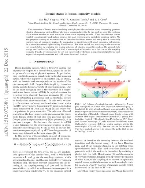 Bound States in Boson Impurity Models - Physical Review Journals