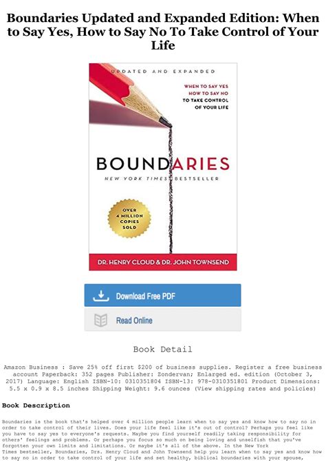 Boundaries : When To Say Yes, How to Say No - Google Books